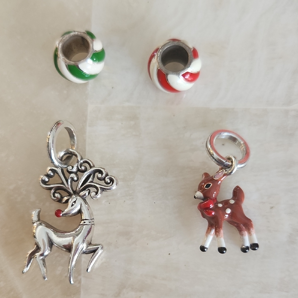 Brighton Reindeer and Bead Charm Set